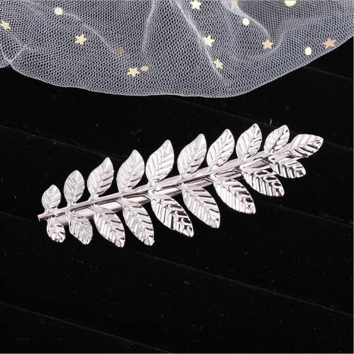 Samlbale 4-Piece Girls Hair Clips Set - 2 Duckbill Clips & 2 Spring Hairpins for Women & Kids - Leaf Design Hair Accessories for Wedding, Party & Everyday Use