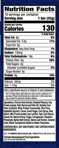 Fiber One Chewy Protein Bars - Caramel Nut Flavor, High Protein Snack Bars (10 Count) | Healthy On-the-Go Breakfast & Post-Workout Energy Boost