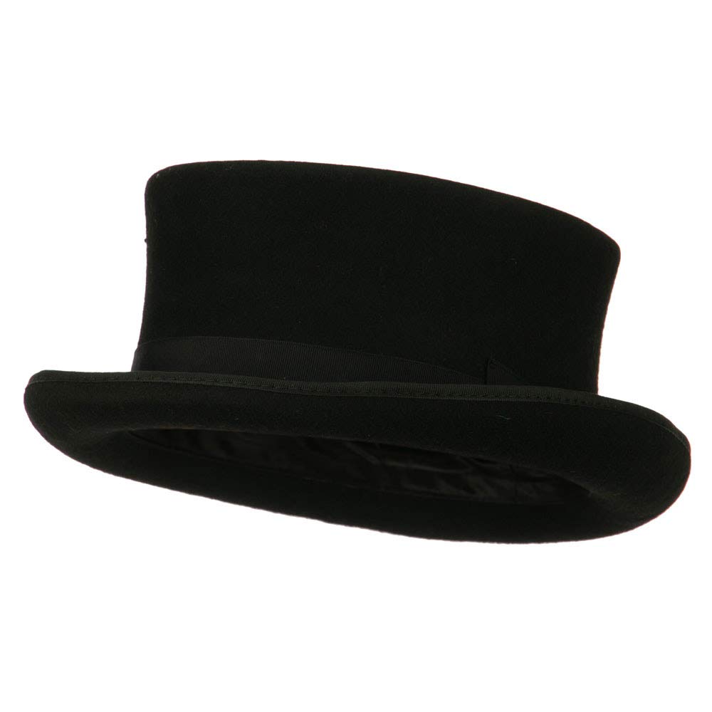 Premium Black Wool Felt Top Hat for Men - Classic Victorian Style Formal Hat for Weddings, Costume Parties & Steampunk Events