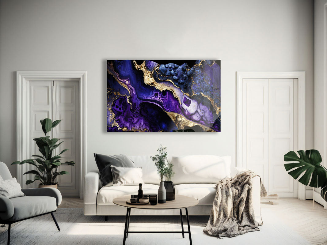 Elegant Violet Marble Design Home Decor - Perfect for Living Room, Bedroom & Office Accents