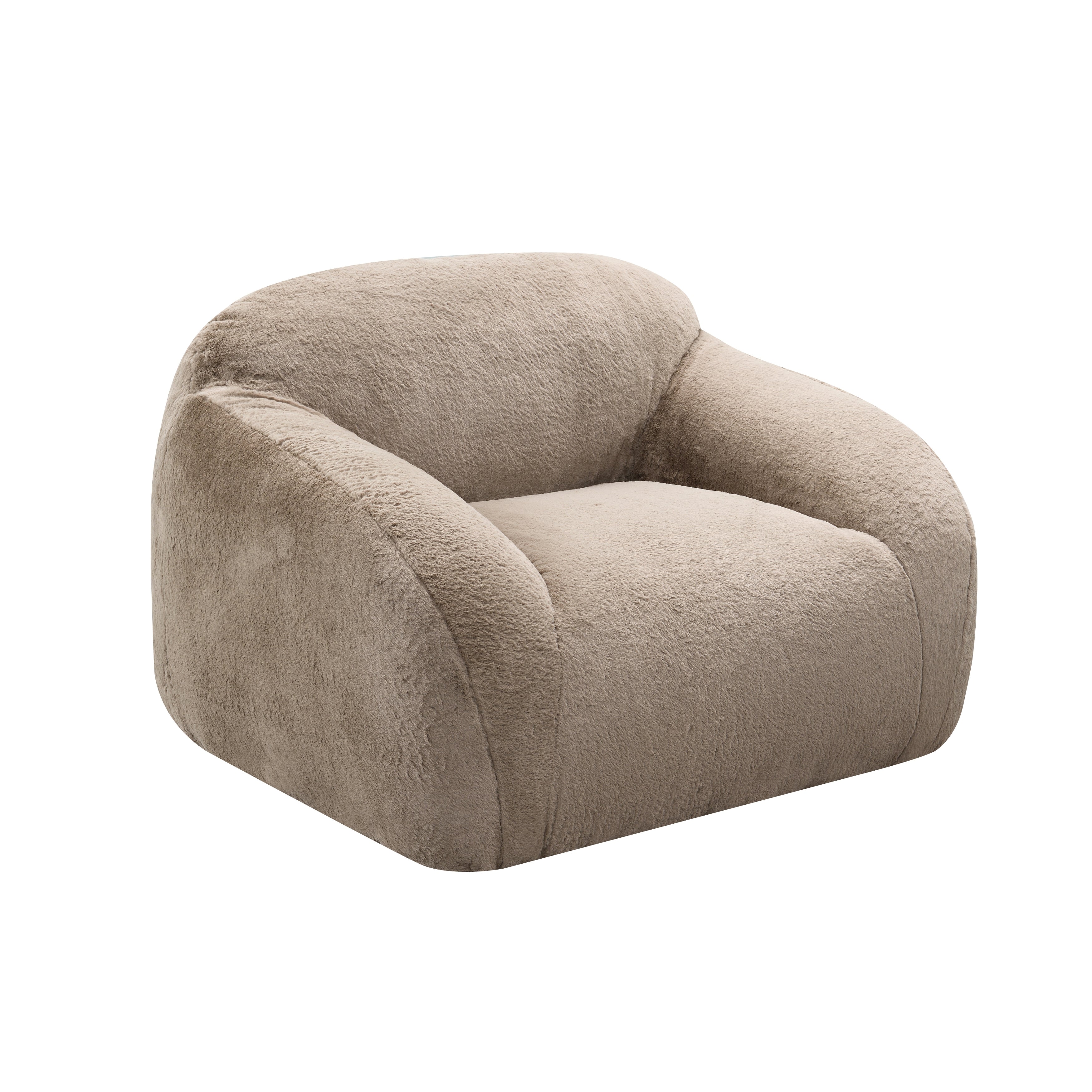 Adell Polar Bear Faux Fur Swivel Cuddle Chair - Roundhill Furniture - Cozy Rotating Accent Chair for Living Room, Bedroom & Nursery - Perfect for Relaxing, Reading & Lounging