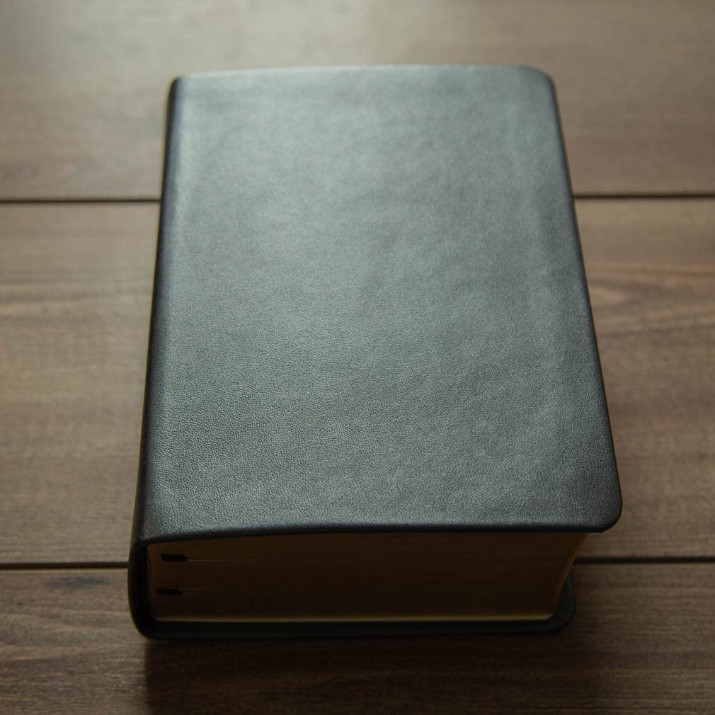 LDS Scriptures Set - Genuine Leather Quad with Book of Mormon, Holy Bible, Doctrine & Covenants & Pearl of Great Price | Pearlized Gunmetal Gray Cover | Perfect for Latter-Day Saints Study, Worship & Gift Giving