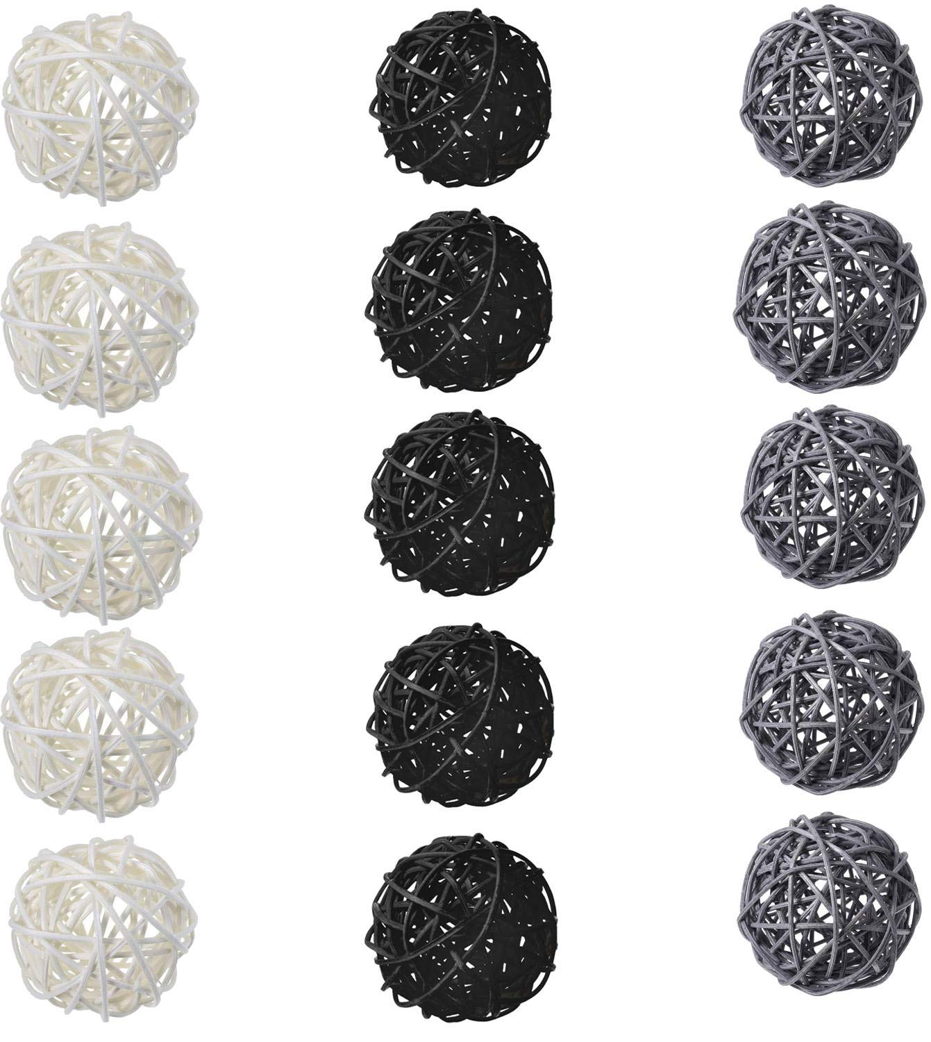 Natural Wicker Rattan Balls Decorative Orbs - 15pcs 2