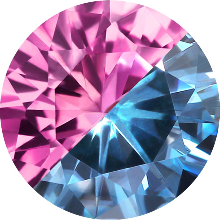 Pink Created Sapphire - Persian Blue Moissanite