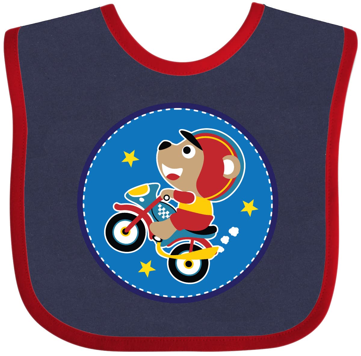 Inktastic Motorcycle Dirt Bike Racing Baby Bib - Cute & Durable Drool Bib for Boys & Girls - Perfect for Motorcycle Enthusiast Parents, Baby Showers & Racing Themed Parties