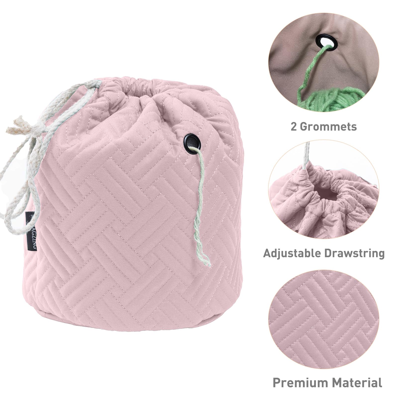 Crochet Yarn Storage Bag with Drawstring - Small Knitting Organizer for Crocheting & Knitting Supplies - Perfect for Beginners, Yarn Holder & Accessories - Ideal for Crafting, Travel & Home Organization