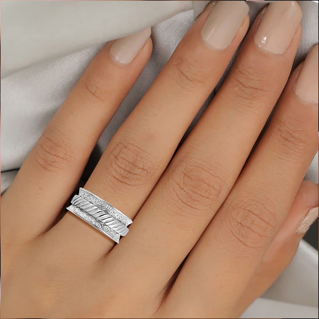 925 Sterling Silver Mom Spinner Ring for Women - Elegant Spinning Jewelry Gift for Mother's Day, Birthday & Anniversary - Perfect for Everyday Wear, Special Occasions & Gift Giving
