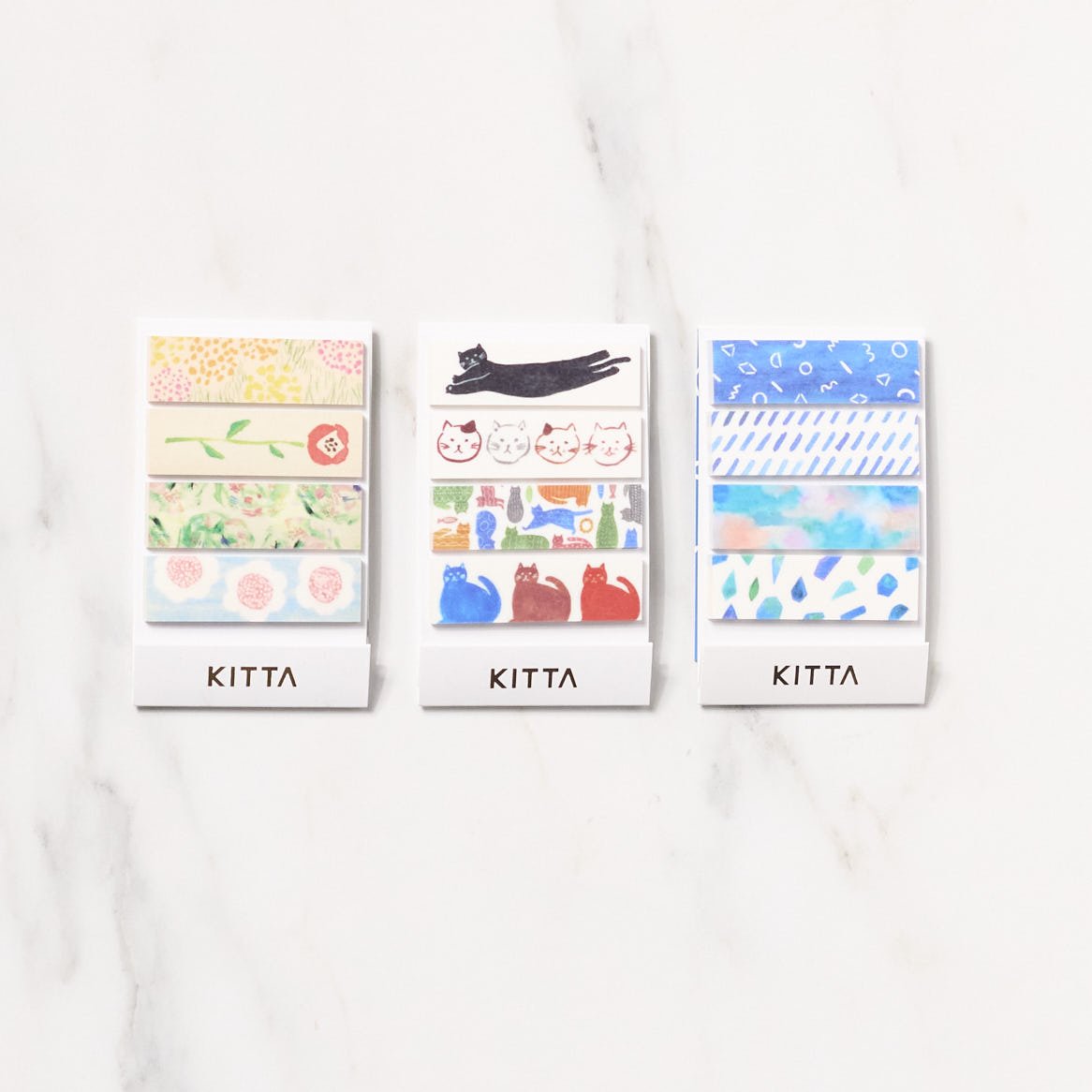 KITTA Basic 2/6 Masking Tape Stickers by KING JIM - Decorative Washi Tapes for Scrapbooking, Journaling, DIY Crafts & Office Organization