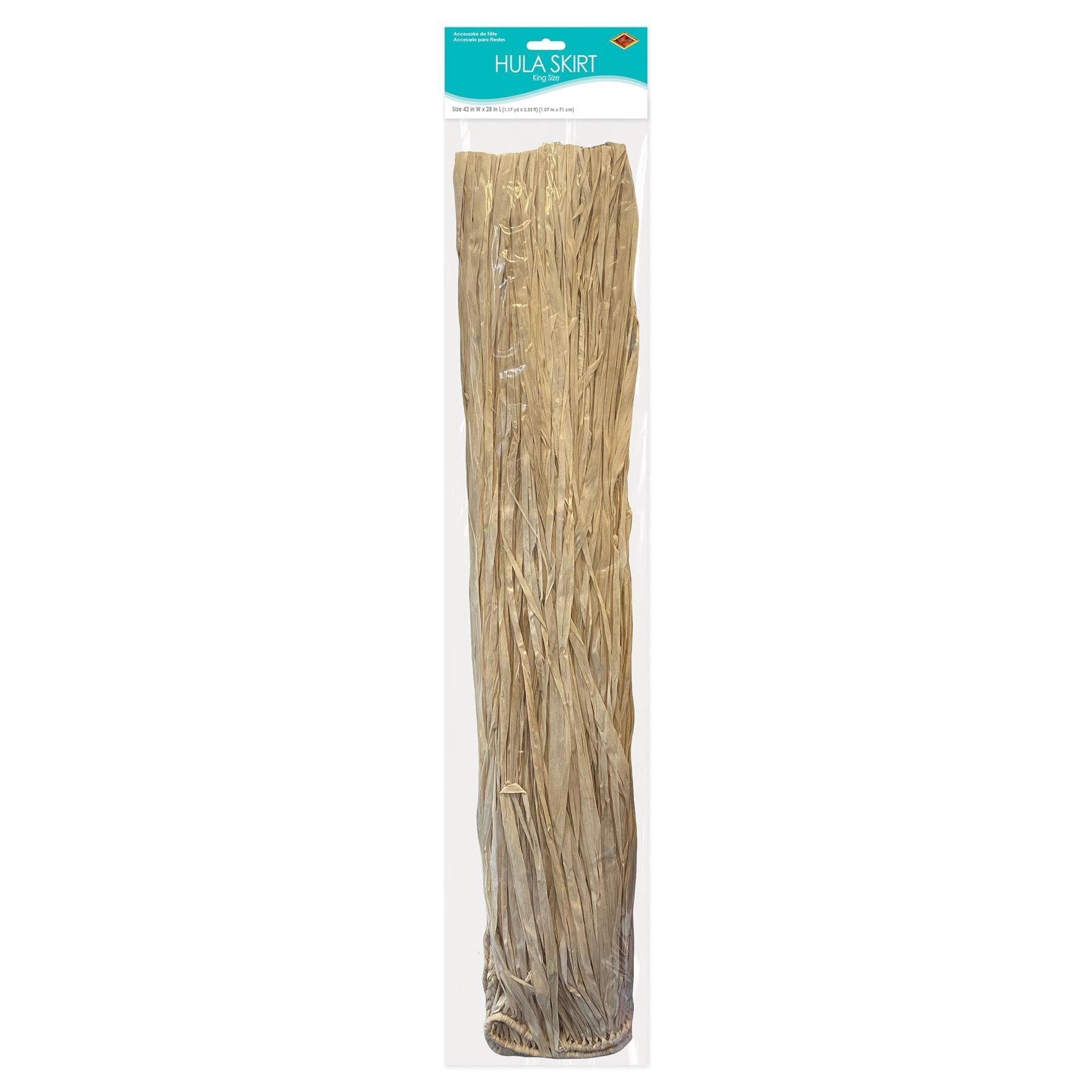 12 Pack Beistle King Size Raffia Hula Skirt - Tropical Party Costume for Luau, Hawaiian Theme Party & Dance Performance