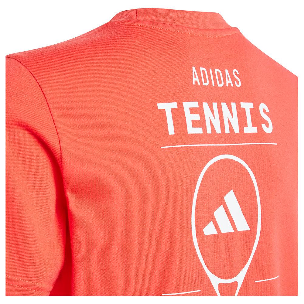 **Boys' Graphic Tennis Shirt - Semi Lucid Red | Breathable & Stylish Activewear for Kids | Perfect for Tennis, School & Casual Wear**