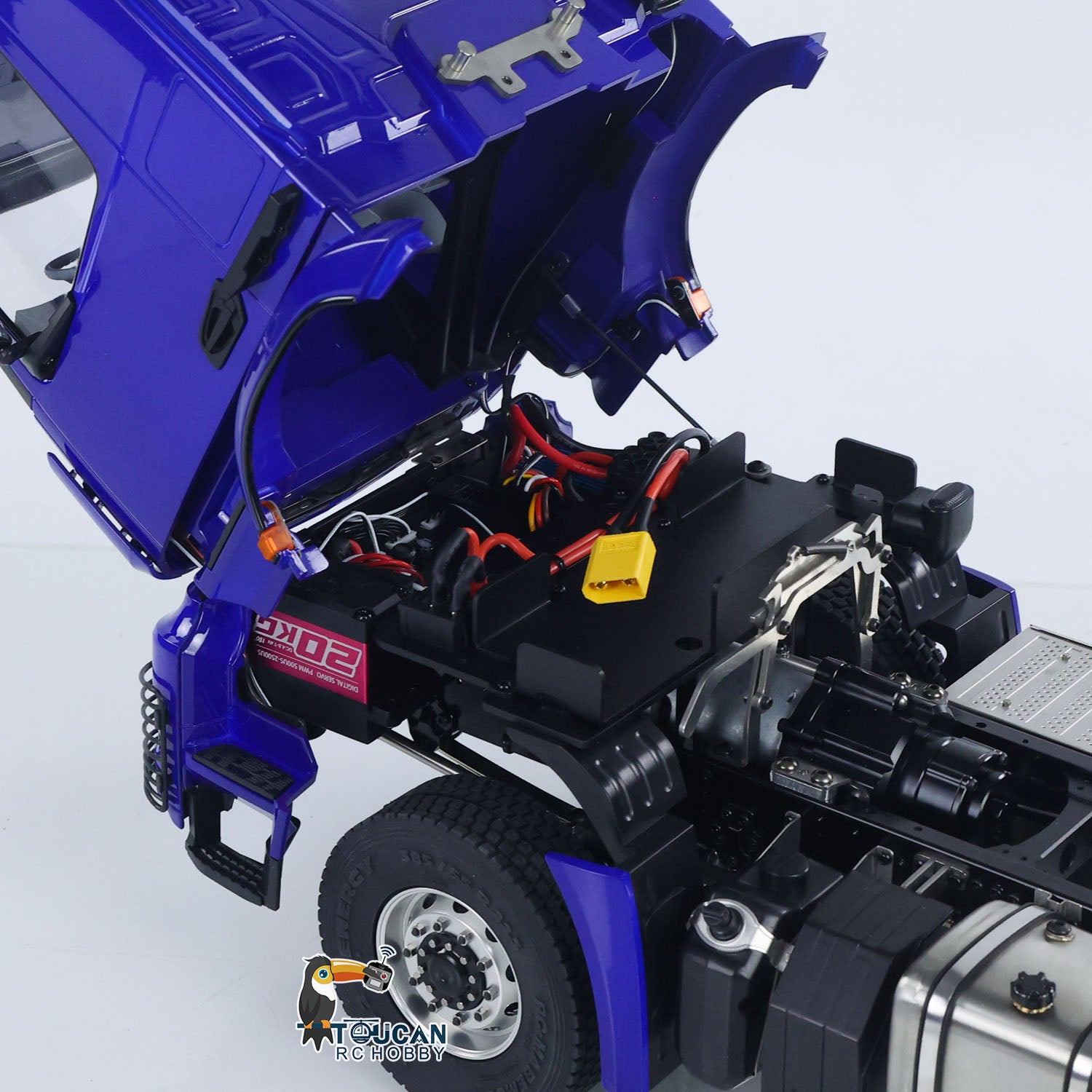 1/14 Scale 6X6 RC Tractor Truck - 2-Speed Radio Controlled Lorry with Battery (RTR) | No Lock Differential Axles | Compatible with TAMIYA Semi Trailer | Fast Free Shipping | Perfect for Off-Road Adventures & Construction Site Play