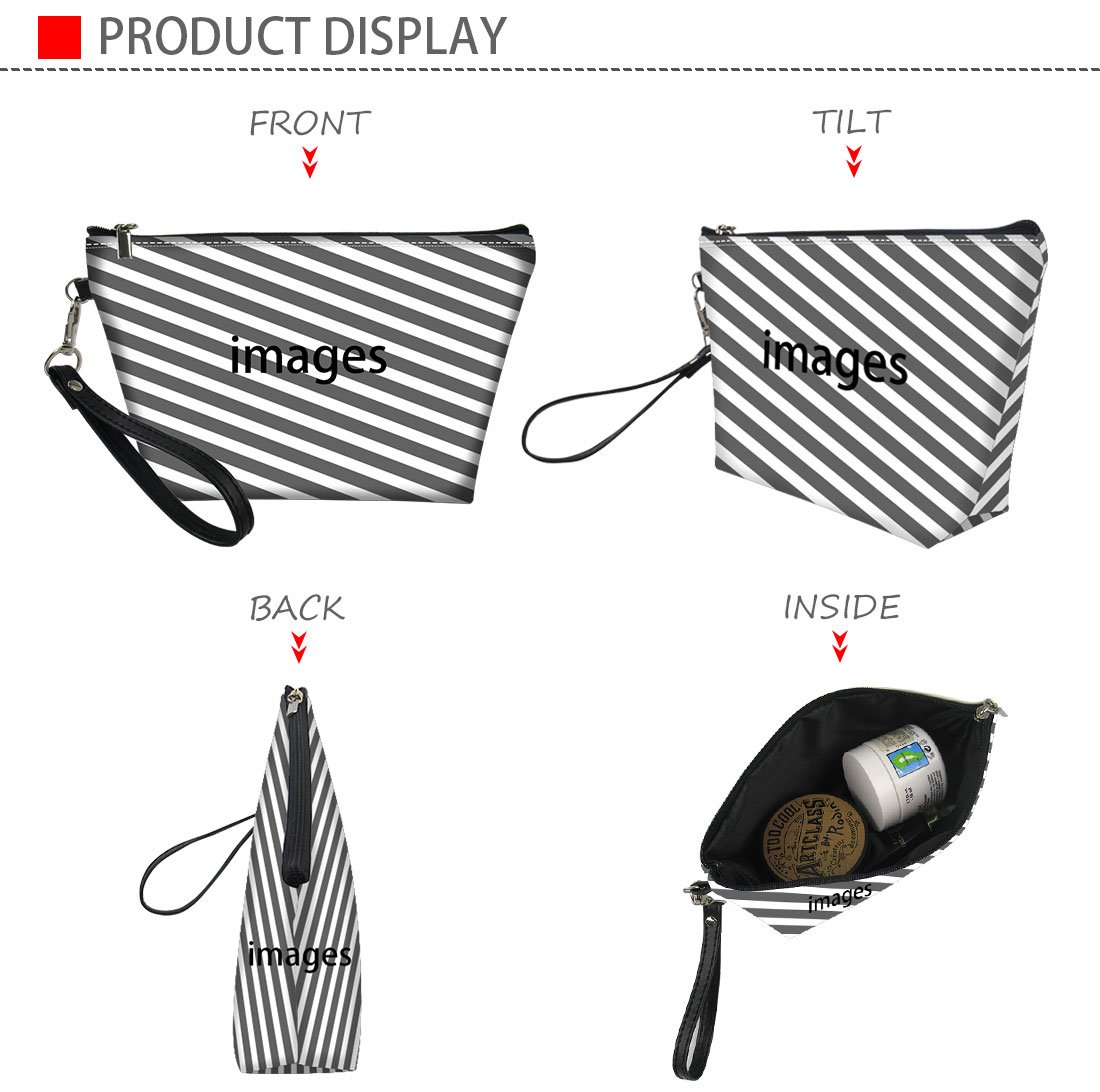 Boston Terrier Makeup Bag PU Leather Cosmetic Case with Strap - Travel & Gym Essentials
