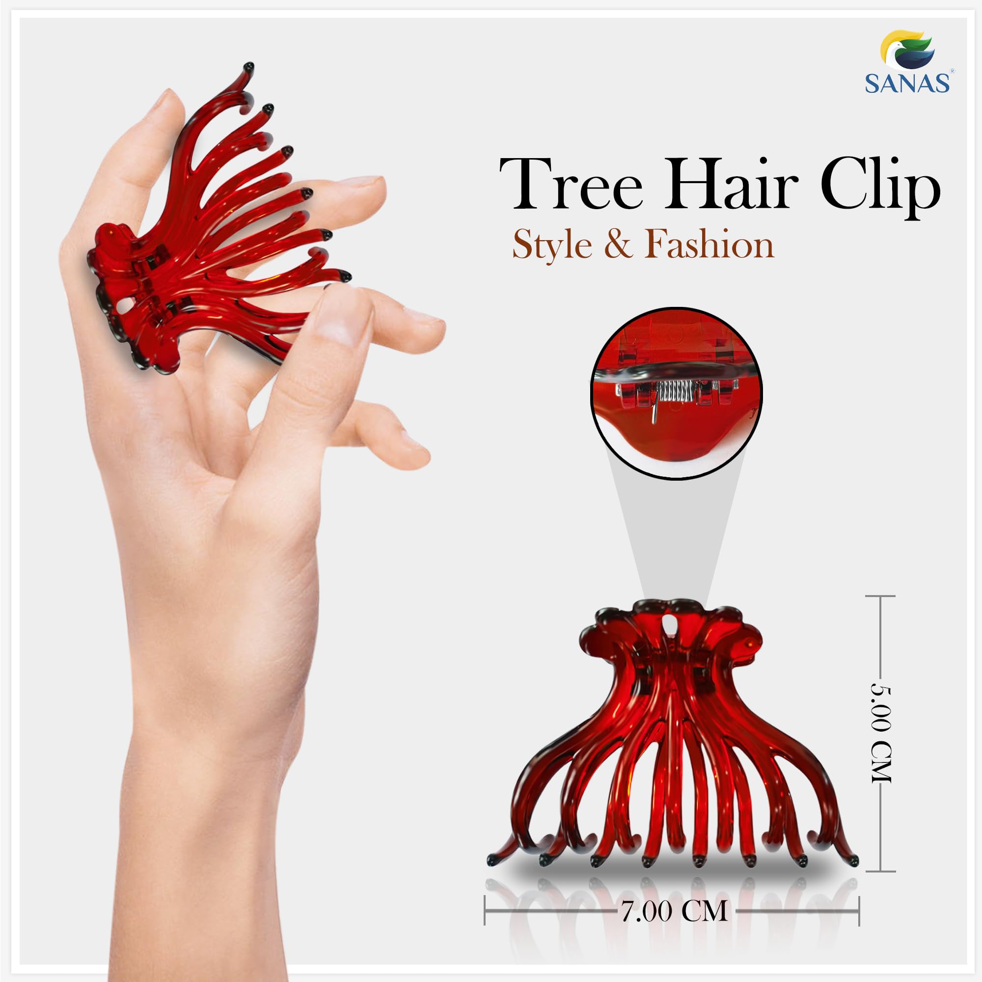 Sanas 4Pcs Butterfly Hair Clips for Women & Girls - Korean Style Hair Accessories, Fancy Claw Clips for Stylish Hairstyles - Perfect for School, Work, Parties & Everyday Wear