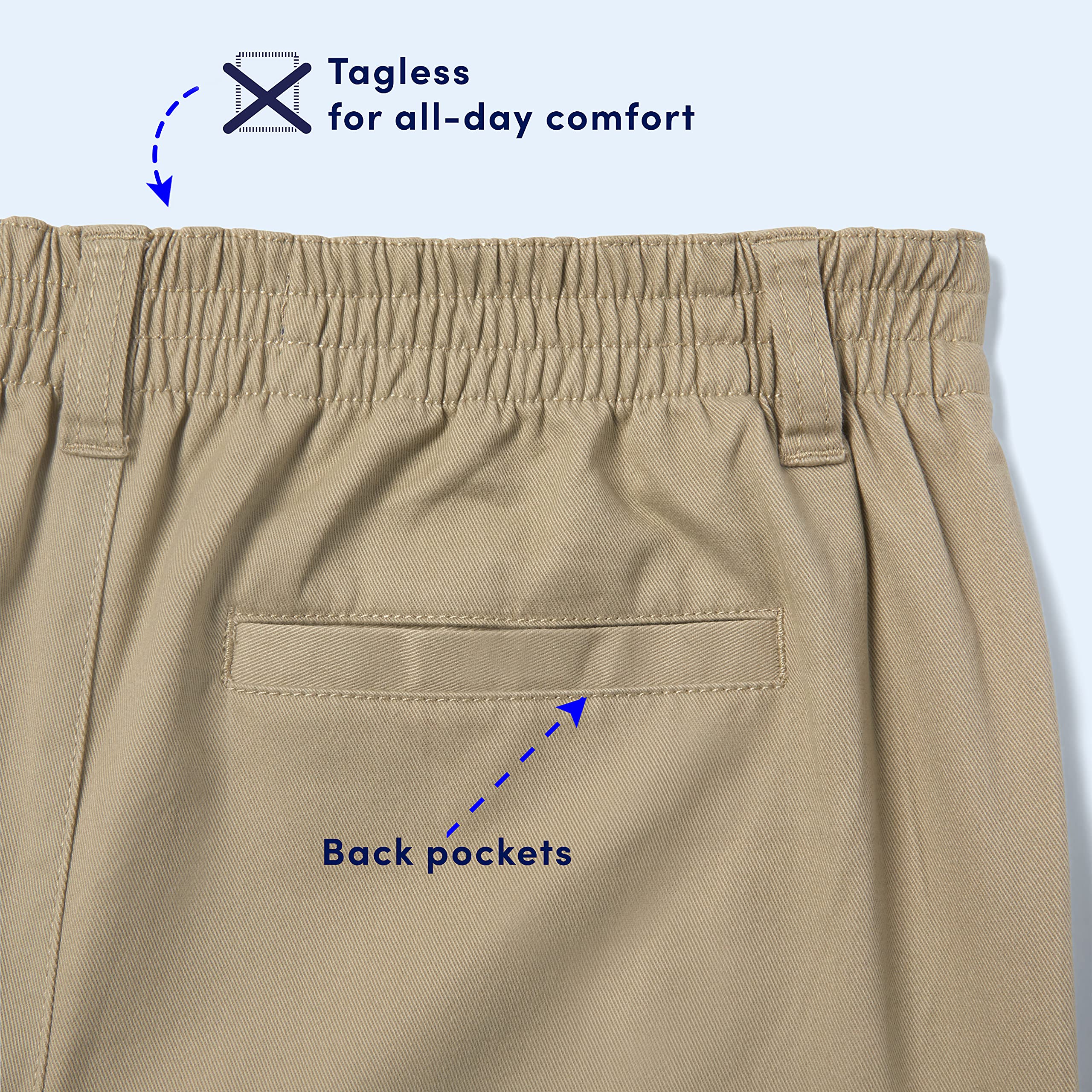 French Toast Boys Pull-On Relaxed Fit School Uniform Pants - Standard & Husky Sizes - Comfortable Stretch Fabric for All-Day Wear - Perfect for School, Casual Outfits & Playtime
