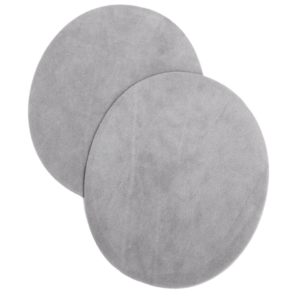 1 Pair Oval Flocking Iron-On Elbow Knee Patches (Light Grey) - Durable Fabric Repair for Jeans, Jackets & Workwear - Perfect for DIY Clothing Upgrades & Costume Design