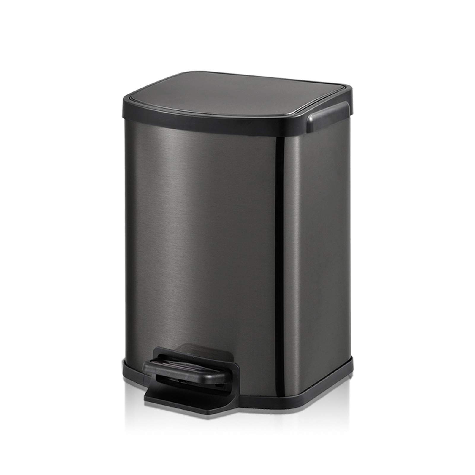 Stainless Steel Pedal Trash Can - Modern Collapsible Garbage Bin for Kitchen, Bathroom & Office | 5 Colors | QTBH Household Dustbin Waste Container