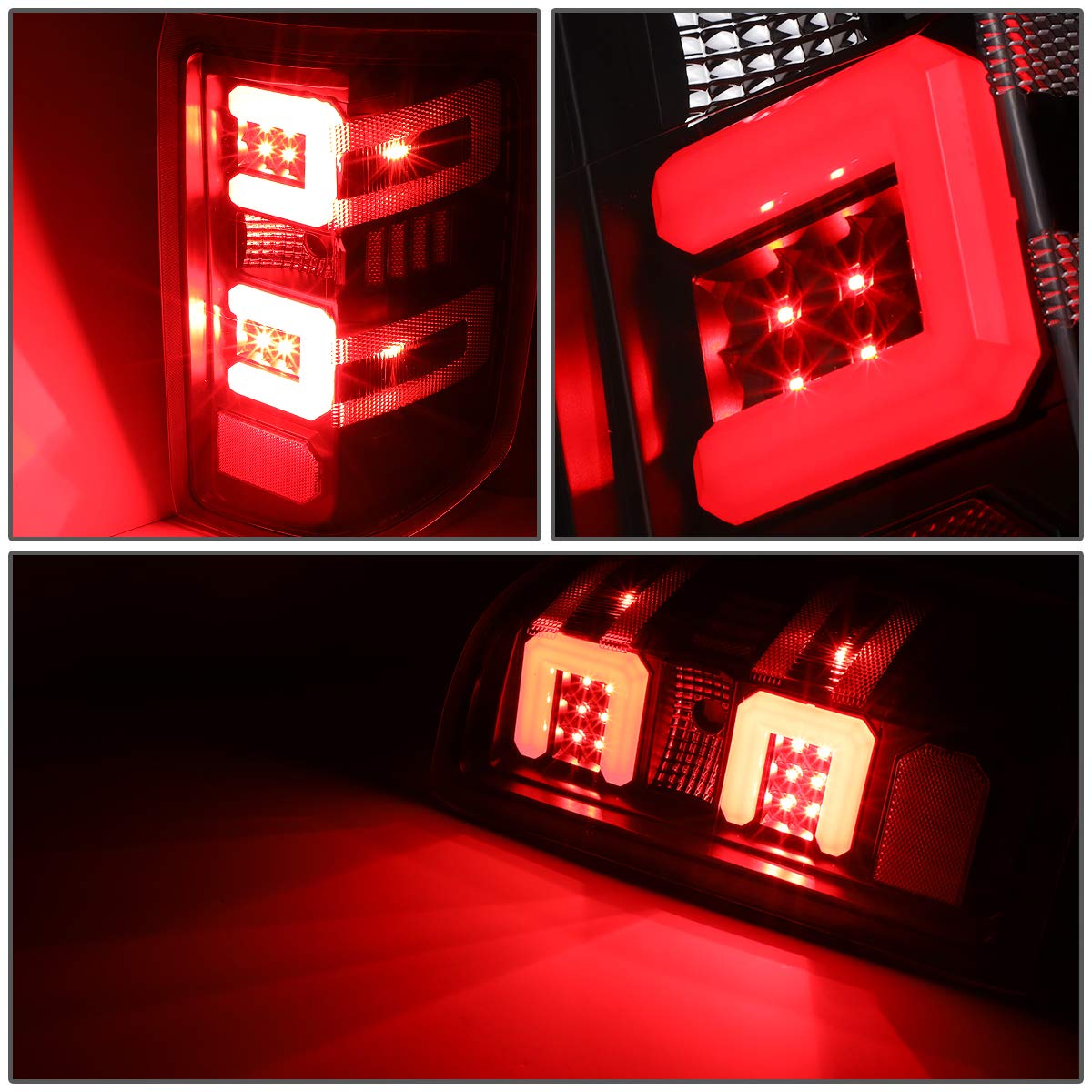 Auto Dynasty 3D LED Tail Lights Brake Lamp for Chevy Silverado 1500/2500HD/3500HD (2014-2019) - Black Housing & Clear Lens - Enhanced Visibility & Style for Night Driving & Custom Truck Upgrades