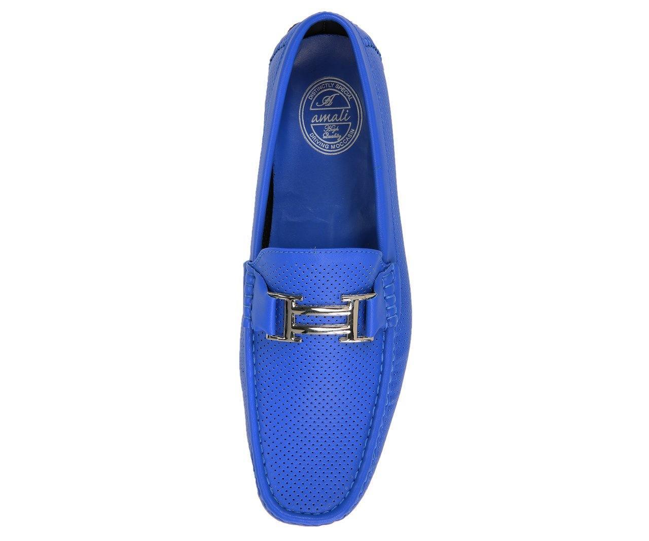 Men's Royal Perforated Smooth Driving Moccasin Loafers - Comfortable Casual Slip-On Shoes for Work, Travel & Everyday Wear