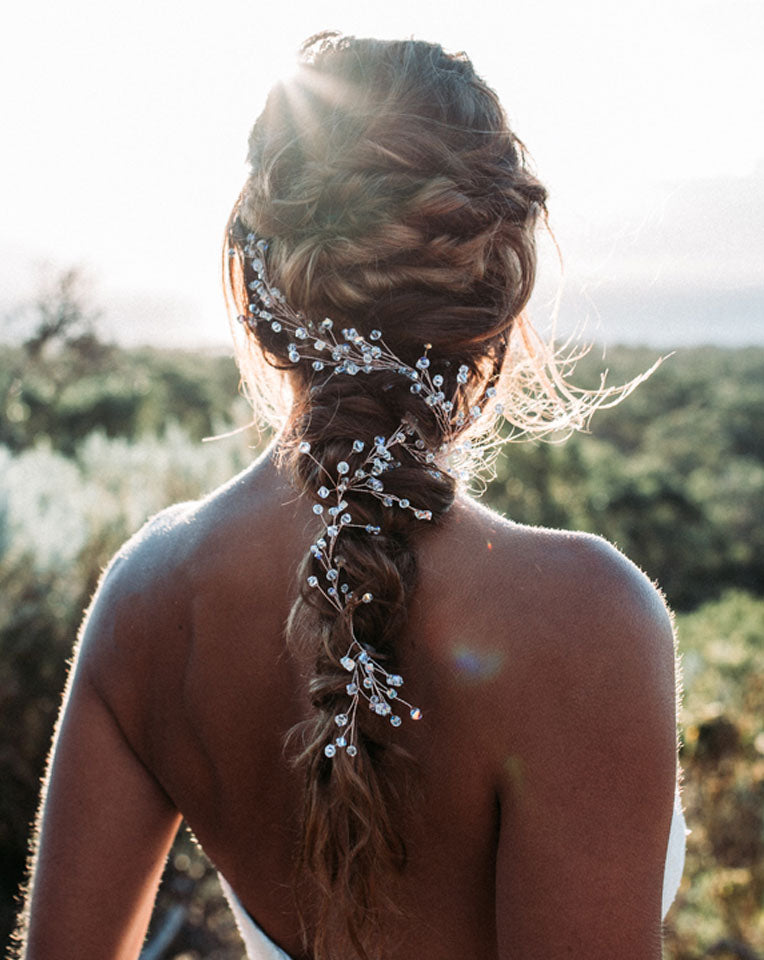 Elegant Rose Gold Crystal Hairvine Bridal Headpiece - Wild Ivy by Kezani | Perfect for Weddings, Prom & Special Occasions