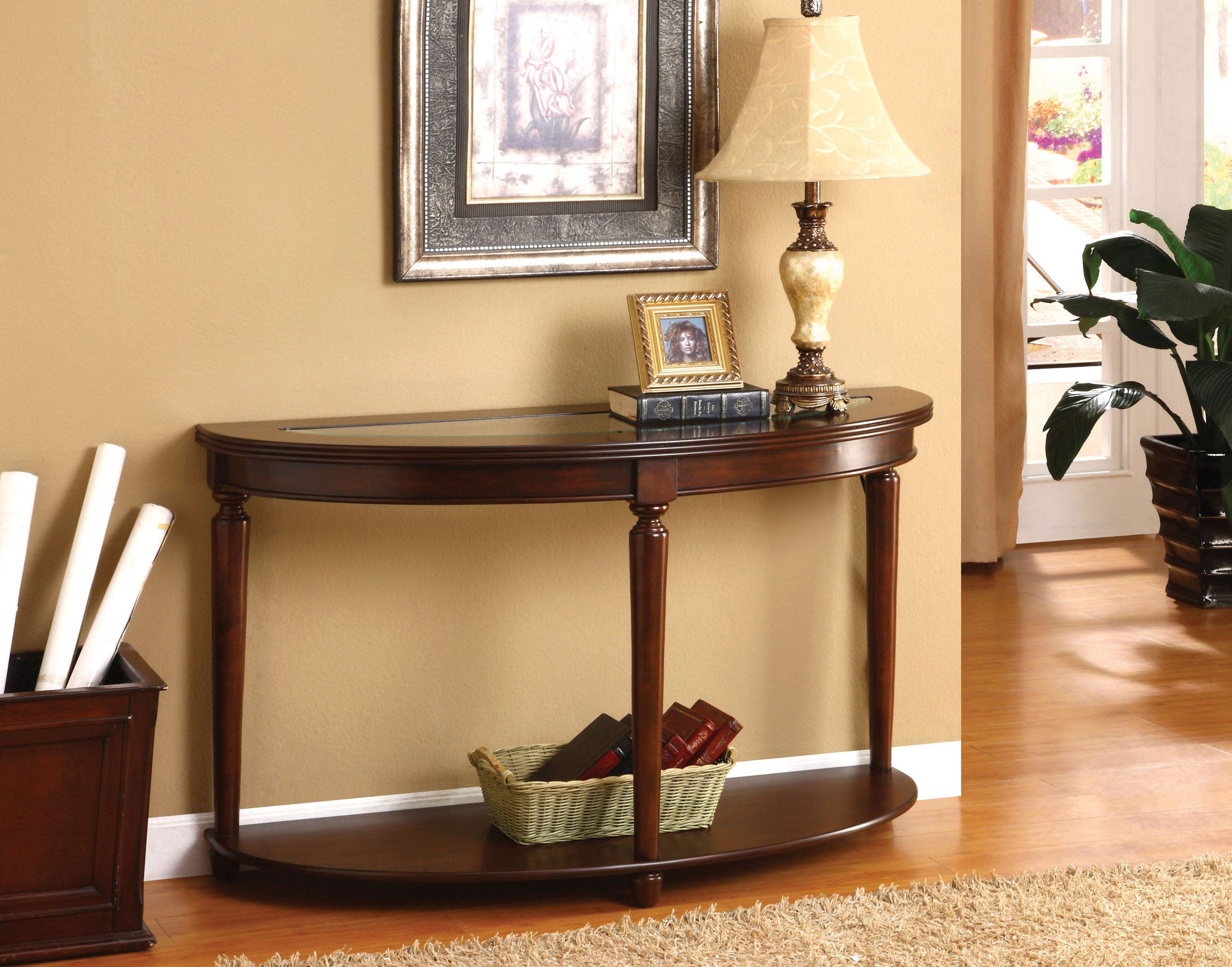 Furniture of America Dark Cherry Sofa Table - Elegant Console Table for Living Room, Entryway & Hallway Decor