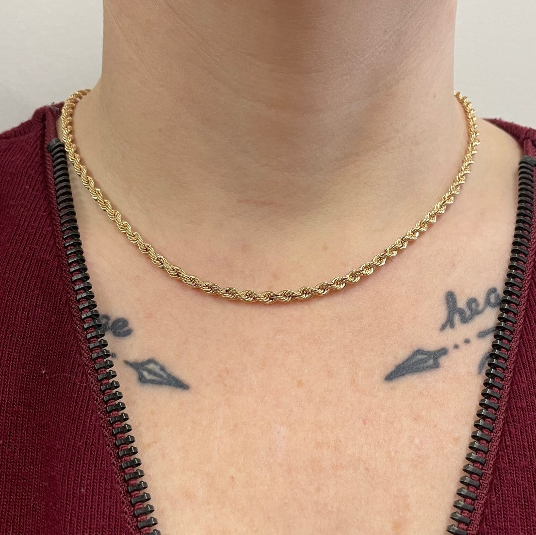 10K Yellow Gold Rope Chain Necklace 18 Inches - Elegant Jewelry for Women, Perfect for Everyday Wear, Parties & Special Occasions