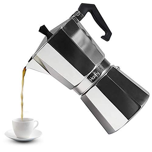 Stainless Steel Stovetop Espresso Maker - 300ml (6 Cups) Italian Moka Pot for Gas & Electric Stoves - Perfect for Home, Office & Camping Coffee Brewing