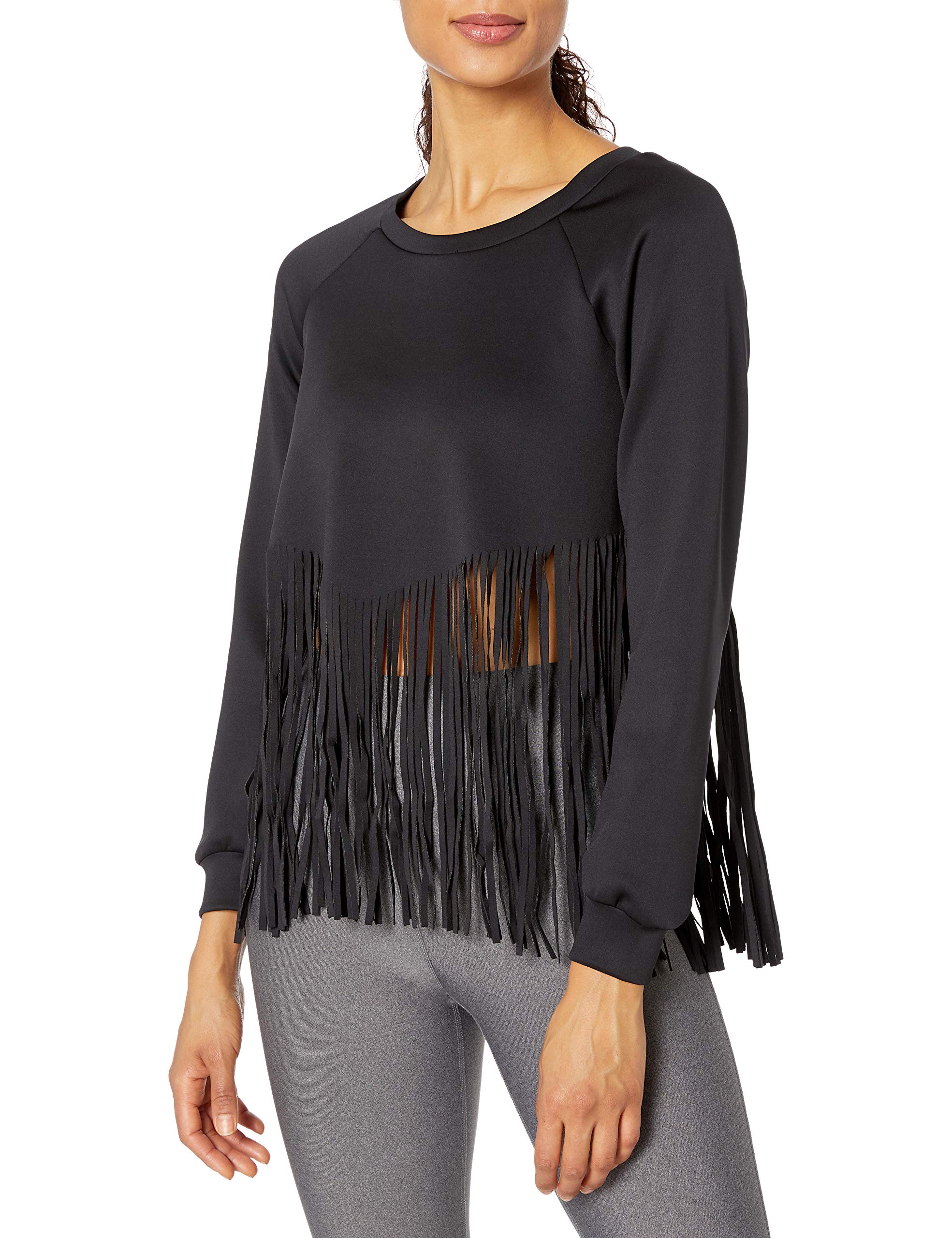 Clover Canyon Women's Neoprene Laser Cut Sweatshirt - Stylish Sportswear for Yoga, Gym & Casual Wear