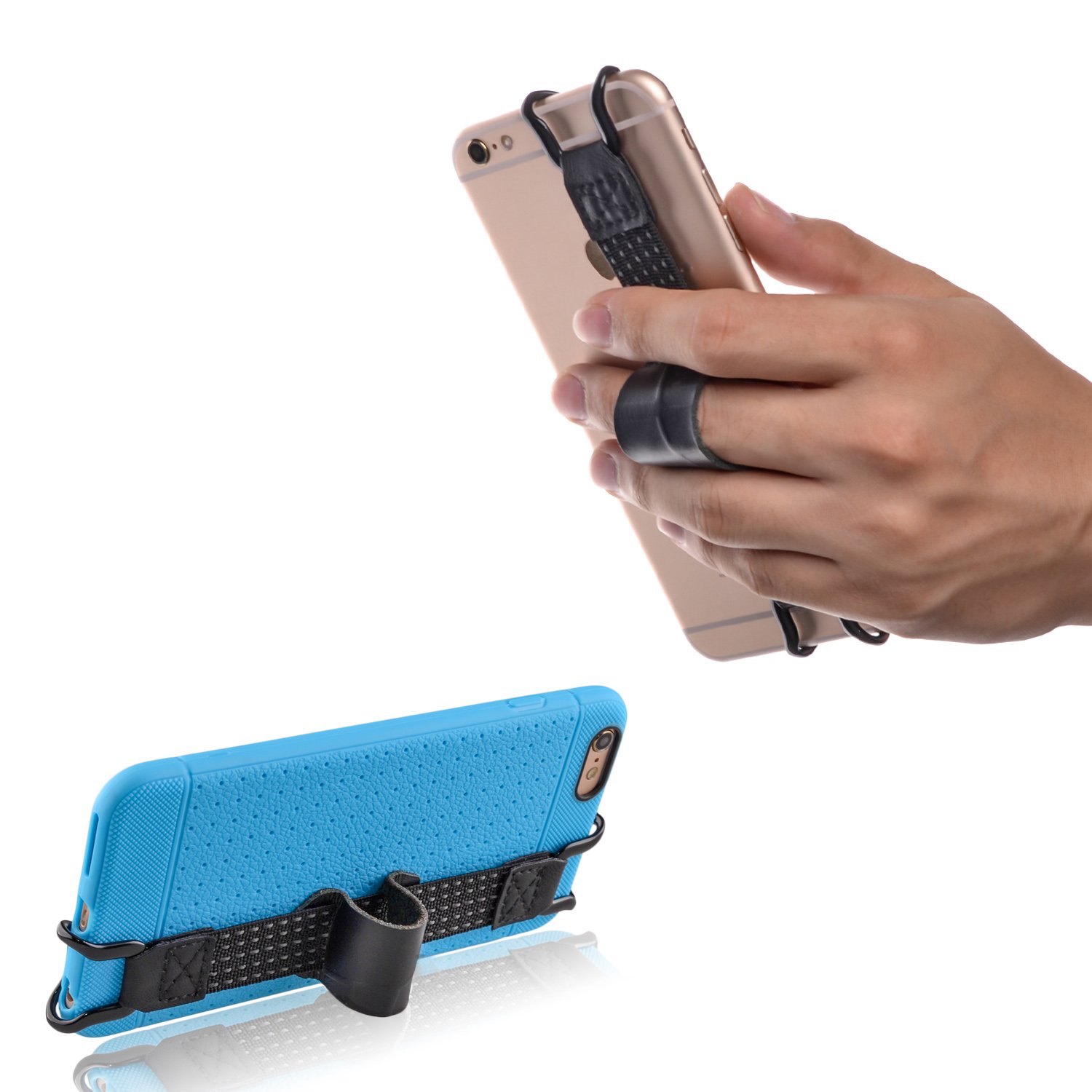 Premium Leather Phone Strap with Belt Holder - Compatible with iPhone 16 Pro Max, 15 Plus, 14 Pro, 13, 12, Xs, XR, SE & Galaxy S24, S23, A55, Mate 60/50 Pro - Secure Grip for Running, Hiking & Outdoor Activities