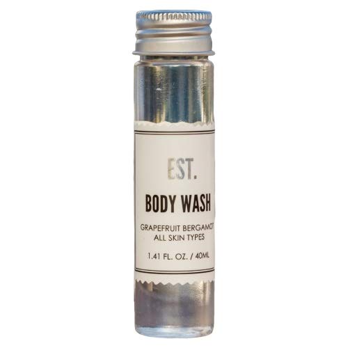 EST. Refreshing Grapefruit Bergamot Body Wash - Biodegradable & Recyclable Bottle with Screw Top (1.41oz/40ml, Pack of 288) - Perfect for Hotels, Gyms, Spas and Travel Toiletries