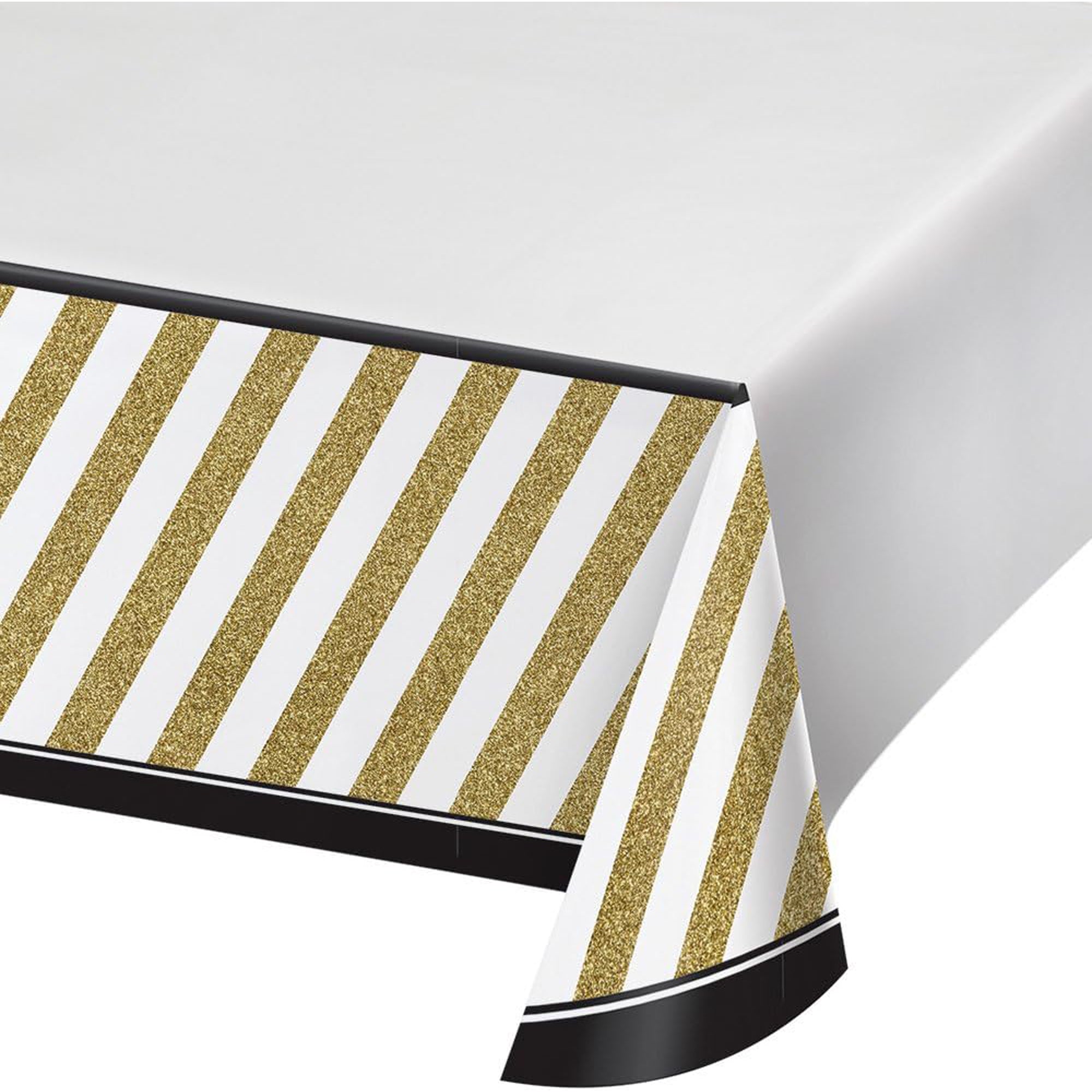 Black and Gold Happy Birthday Plastic Table Cover - 54 x 102 Inches, 1 Count - Perfect for Birthday Parties, Celebrations, and Special Events