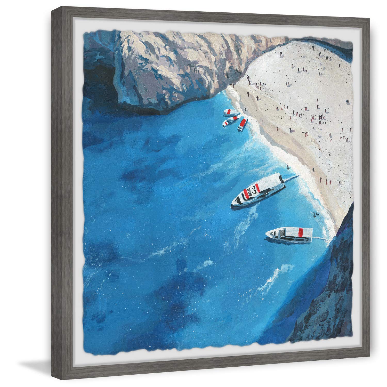 Marmont Hill The Beach is Calling Framed Wall Art Print - 24x24 Inches Coastal Decor for Living Room, Bedroom & Office