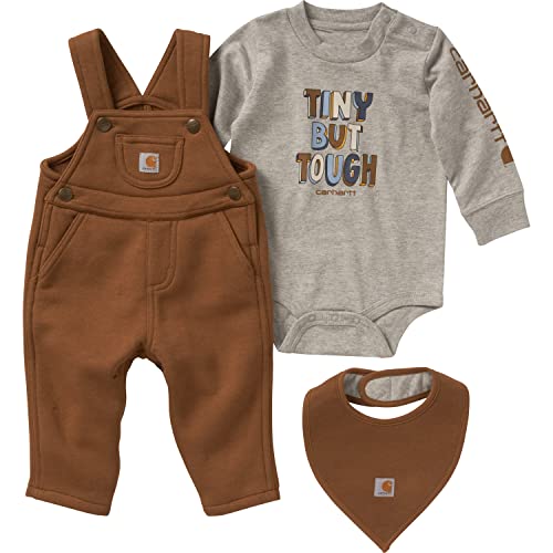 Carhartt Baby Boys Knit Long Sleeve Crew Neck Overall Set - Soft Cotton Jumpsuit for Toddlers & Infants - Perfect for Playtime, Daycare & Family Outings