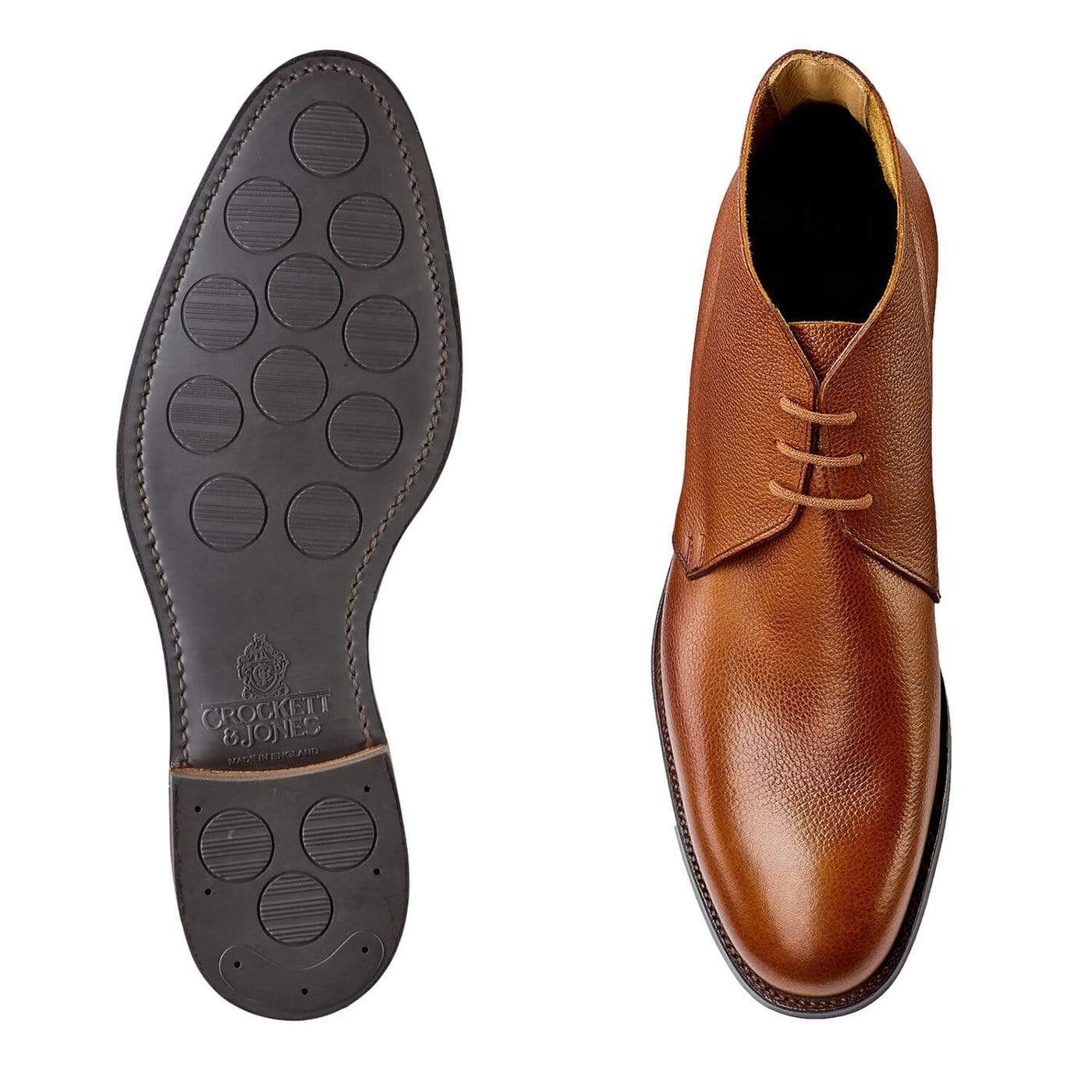 Men's Genuine Leather Chukka Boots - Tan Pebble Grain Texture - Comfortable & Stylish for Casual Wear, Office & Outdoor Activities