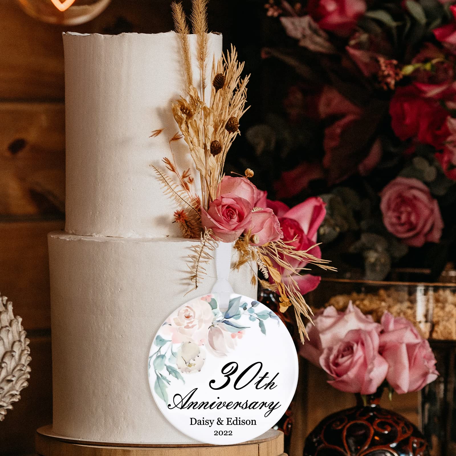 Custom Personalized Anniversary Wedding Christmas Ornaments - Engraved Years of Marriage Gift for Couples - Unique Christmas Tree Decor for Wedding, Christmas & Home Décor - Perfect for Anniversaries, Holidays & Special Occasions
