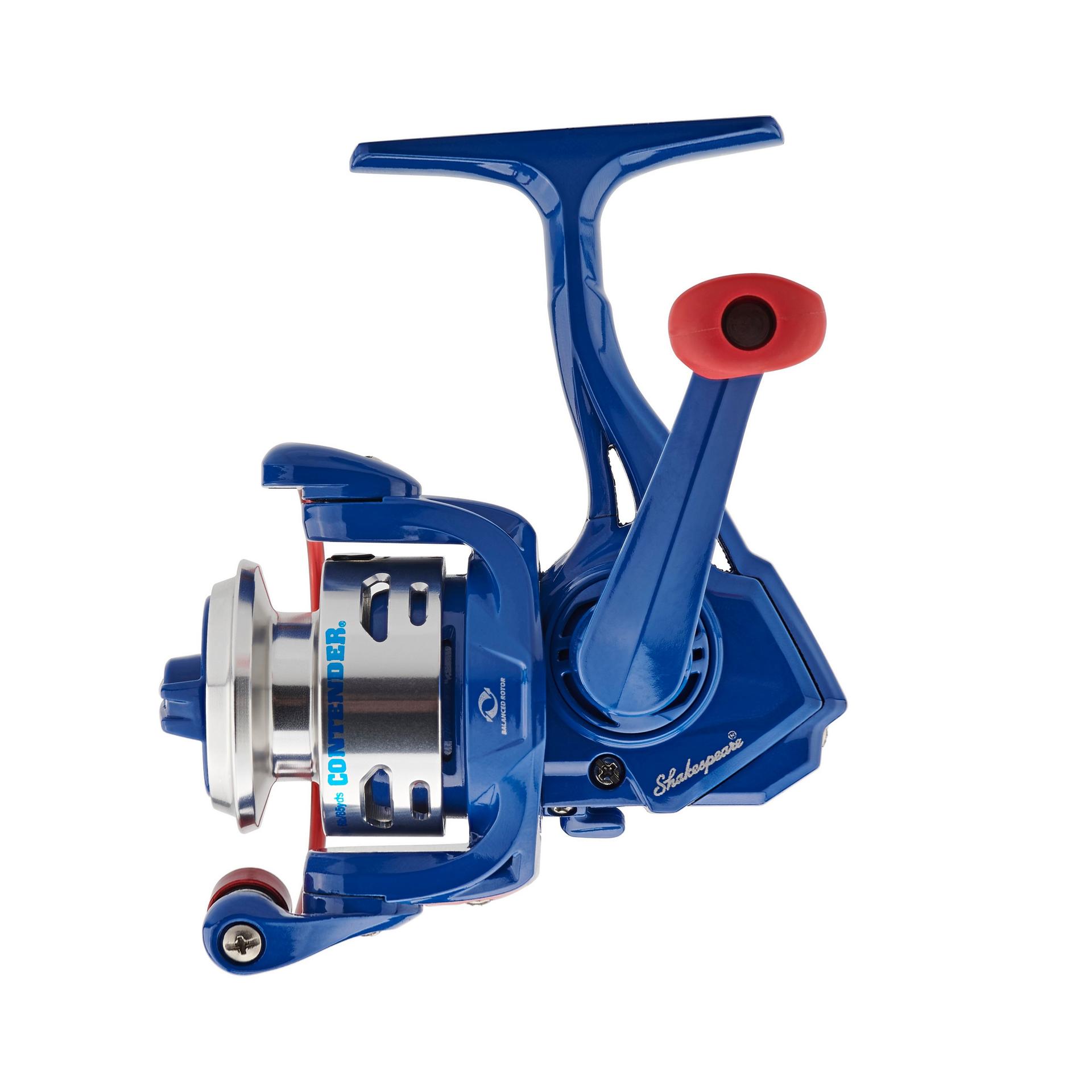 Contender® Spinning Fishing Reel - Lightweight Blue Saltwater Freshwater Reel with Smooth Drag System for Bass, Trout, and Saltwater Fishing | Perfect for Shoreline, Boat, and Kayak Anglers