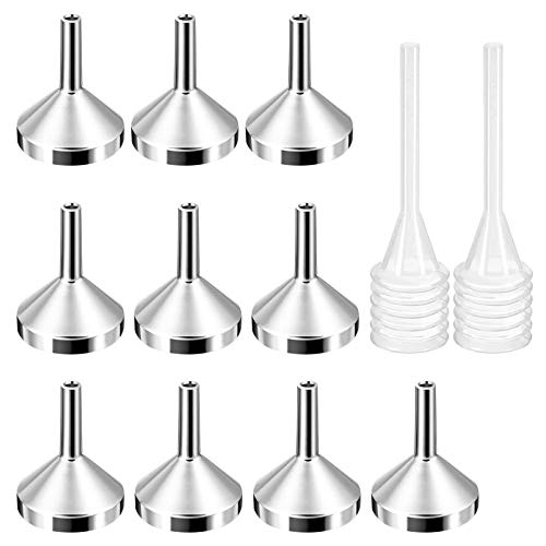 10 Pack Small Metal Funnel Set - Mini Pipette Dropper for Essential Oils, Perfume, Cologne & Cosmetics - Perfect for Refilling Bottles, DIY Projects & Travel Use