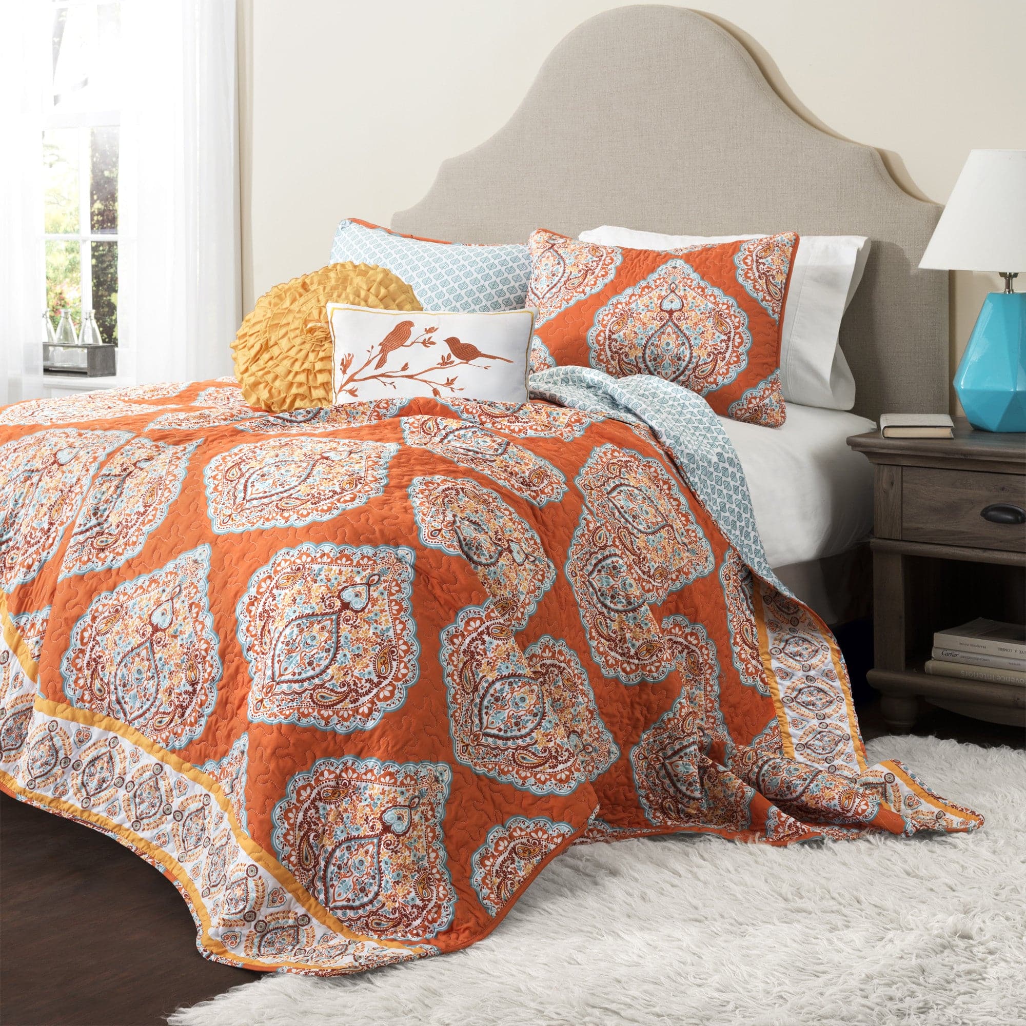 Harley 5-Piece Quilt Set Queen Size - Soft Bedding Comforter Set with Pillow Shams - Perfect for Cozy Bedrooms & Guest Rooms