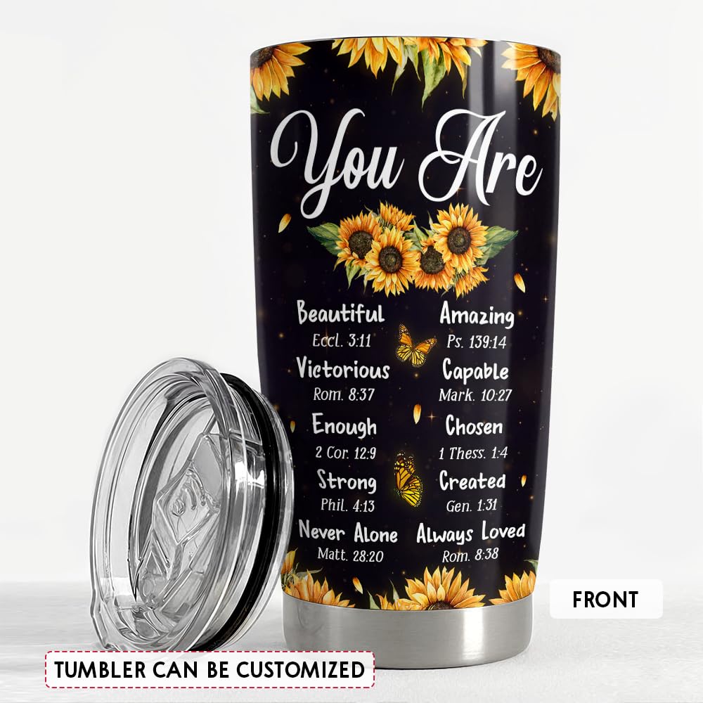 Personalized Inspirational Tumbler for Women - 20oz & 30oz Travel Coffee Mug with Motivational Quotes - Great Gift for Women, Girls, Teens, Friends - Perfect for Christian Faith, Birthday, Christmas, Anniversary Gifts - Ideal for Office, Gym, Travel & Daily Use