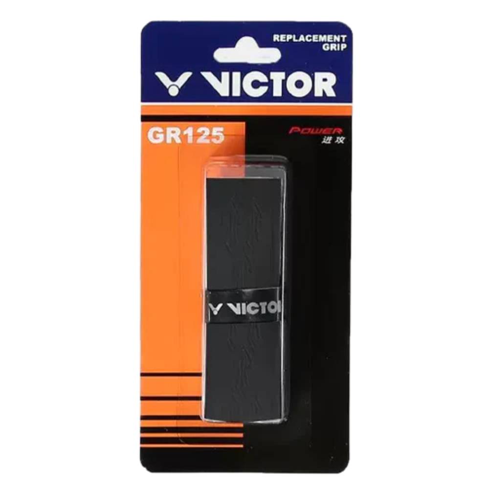 Victor GR 125 Badminton Replacement Grip - Premium Black Badminton Racket Grip for Enhanced Comfort & Control | Perfect for Tournament Play & Training Sessions