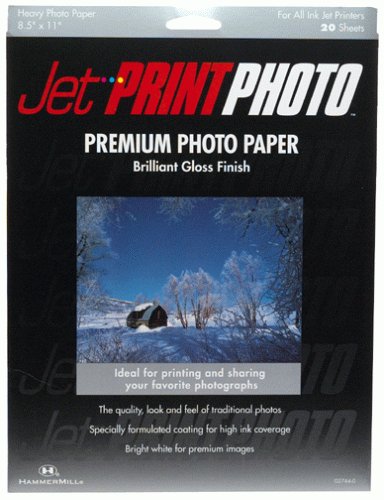 Jet Print Photo 027440 Premium Glossy Photo Paper - 8.5x11 Inches, 100 Sheets - High-Quality Inkjet/Laser Printing for Photos, Art Prints & Professional Projects