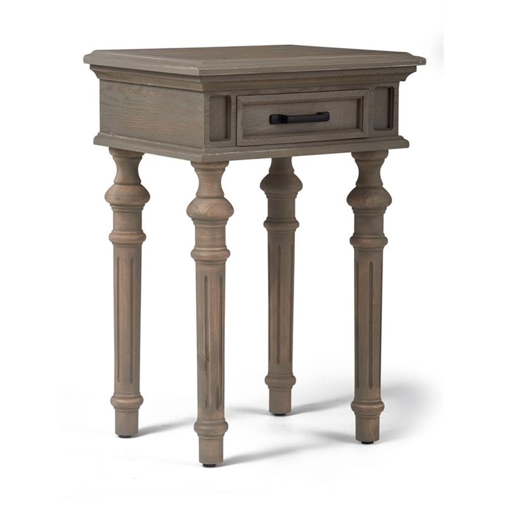 Finch Cassatt Entryway Tall Side Table with Storage Drawer - Curved Wood Legs in Antique Gray - Perfect for Hallway, Living Room & Bedroom Organization