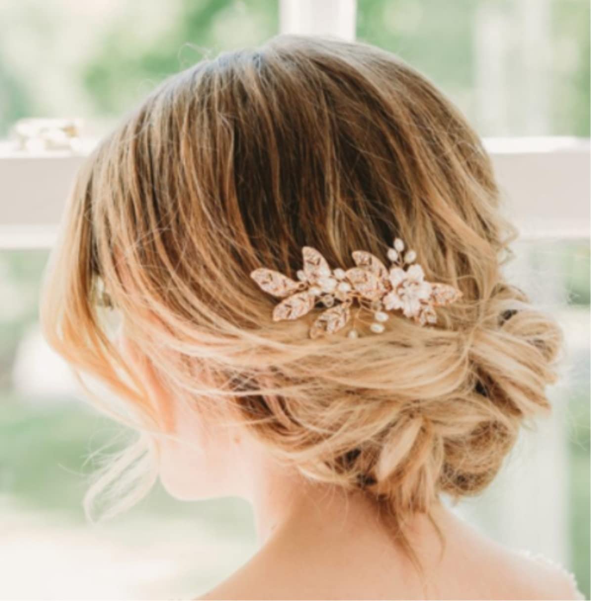 RUVOO Bridal Hair Side Comb - Wedding Hair Clip with Flowers for Women & Girls - Elegant Bride Hair Accessories for Weddings, Prom, Parties & Special Occasions