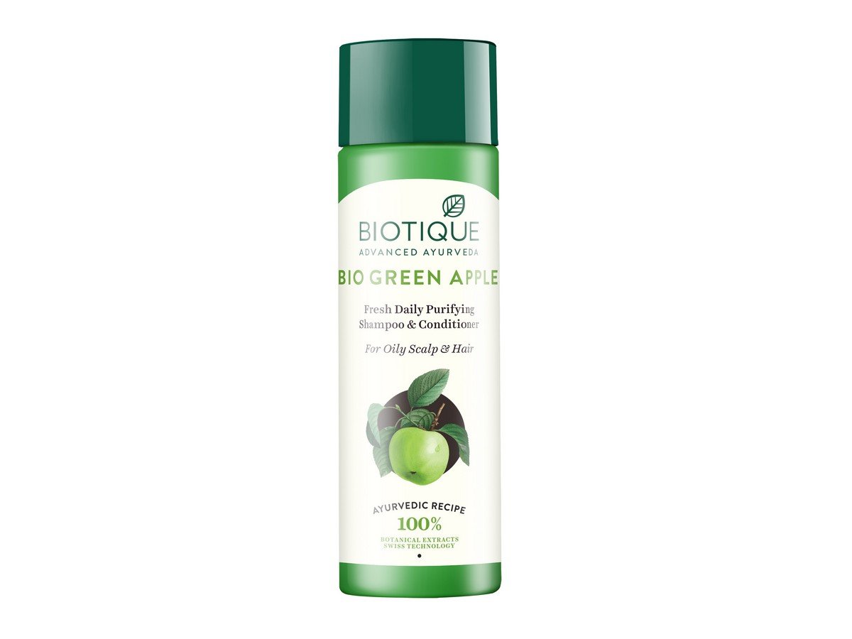 Biotique Bio Apricot Refreshing Body Wash & Green Apple Purifying Shampoo & Conditioner Set - 190ml Each | Natural Skin & Hair Care for Daily Use | Perfect for Shower, Gym & Travel