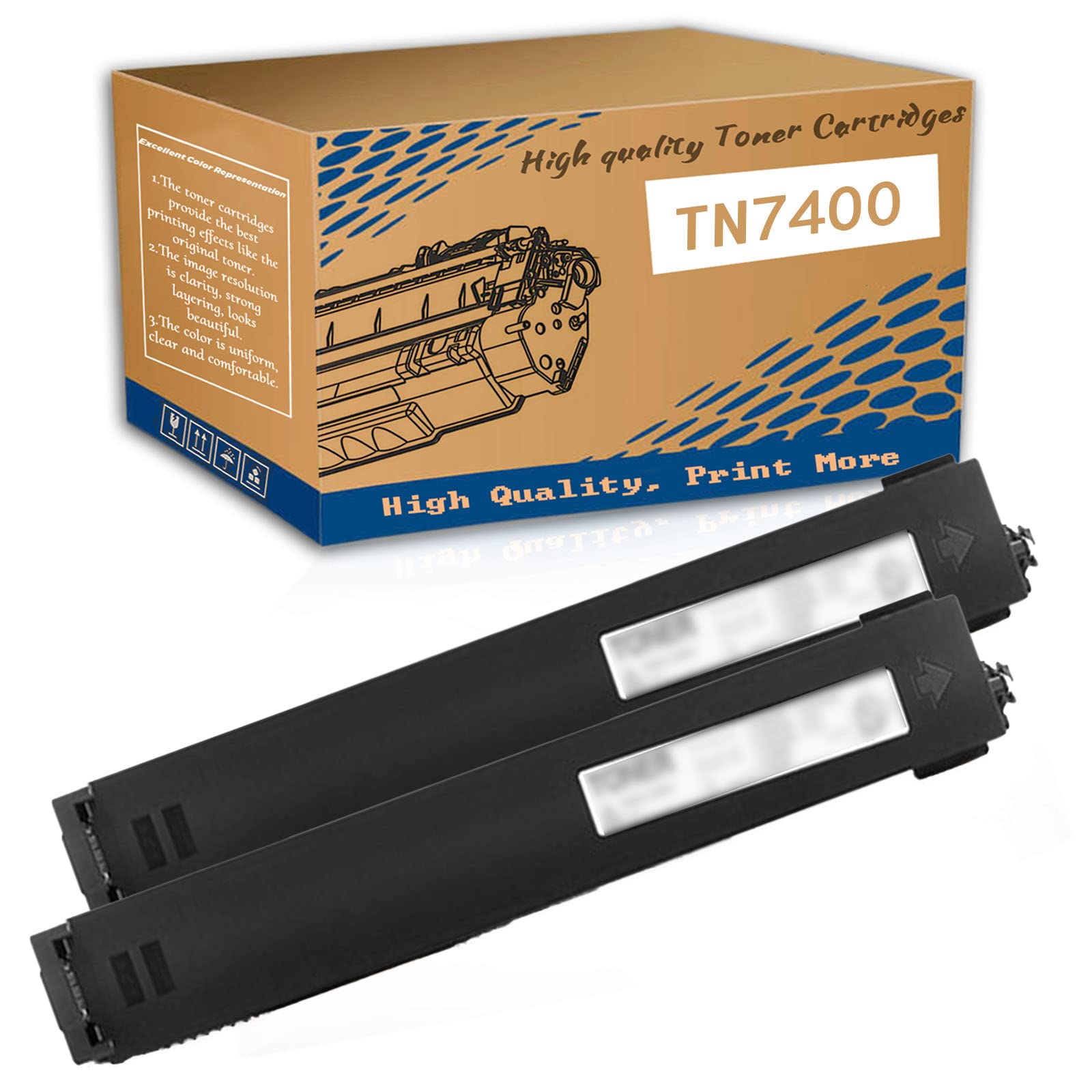 SUERIY TN7400 Compatible Toner Cartridges for Konica Minolta Bizhub C7440 C7400 C7450 - High Yield Black Toner (2-Pack) - Ideal for Office Printing & Large Volume Document Production