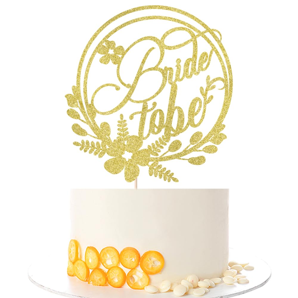 Kaoenla Gold Glitter Bride-to-Be Cake Topper - Wedding Cake Decorations for Bachelorette Party, Bridal Shower, Engagement & Marriage Celebrations - Perfect for Proposal, Reception & Anniversary Cakes