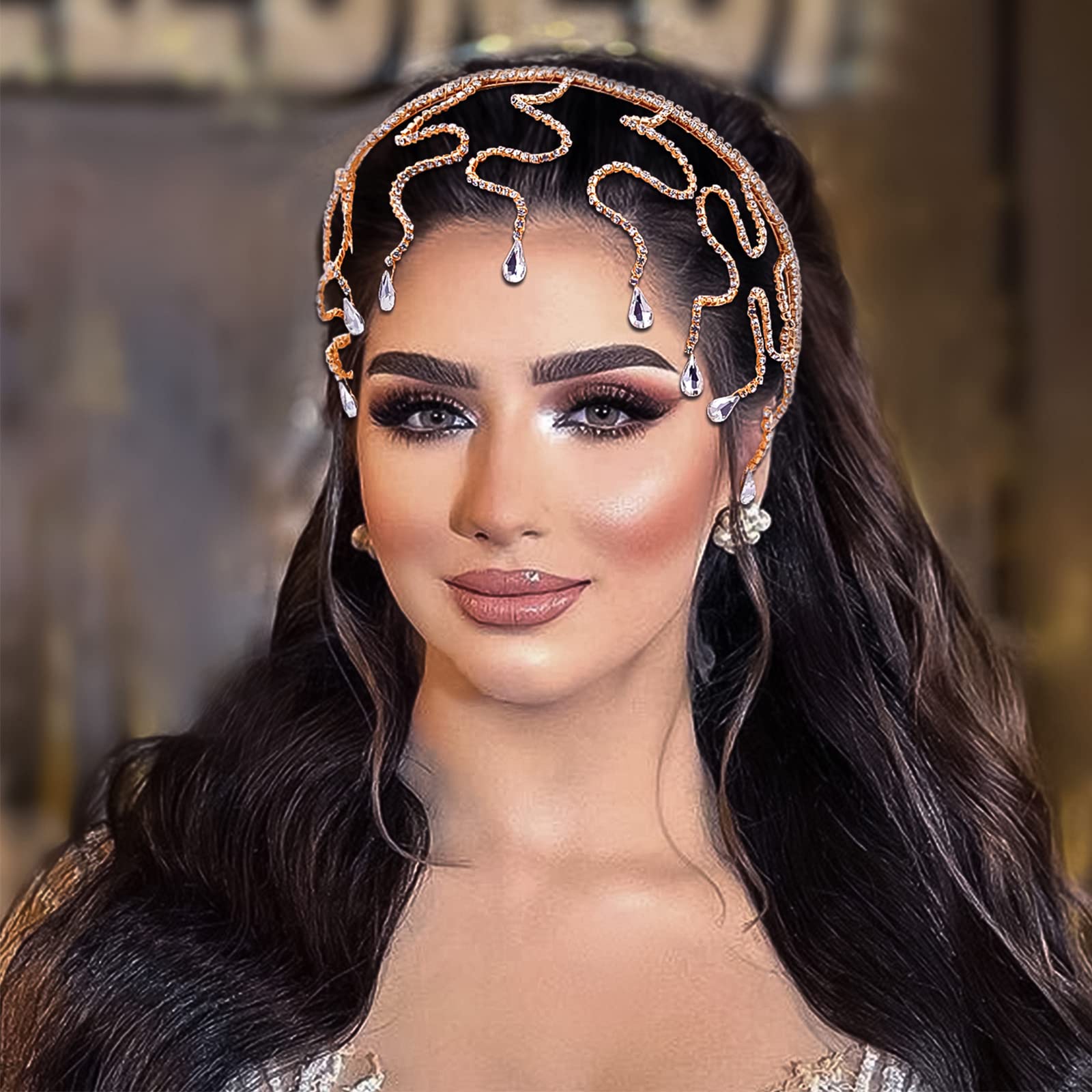 NAISKA Rhinestone Headband Wedding Tiara - Crystal Bridal Hair Accessories for Women & Girls - Perfect for Weddings, Birthday Parties, Prom, and Special Occasions