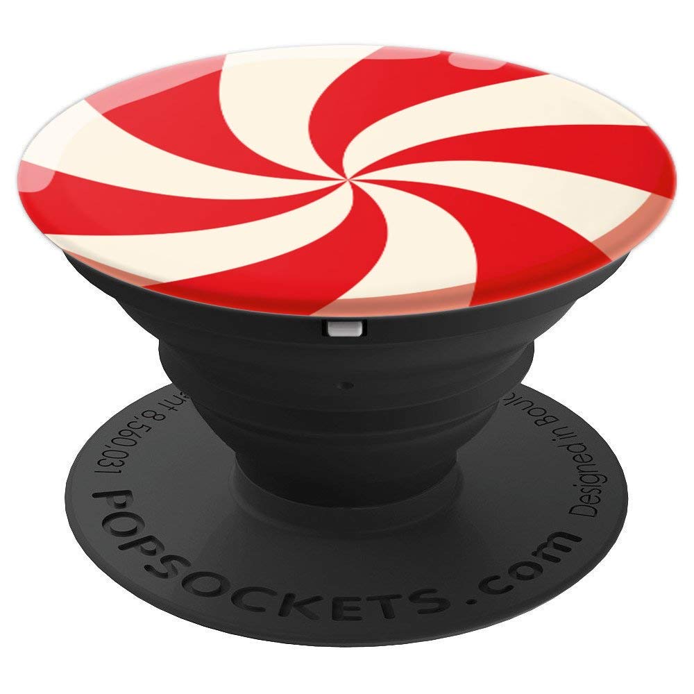 Peppermint Candy Cane PopSockets Phone Grip & Stand - Christmas Holiday Candy-Themed Phone Accessory for iPhone, Samsung, Tablets - Perfect for Gifts, Stocking Stuffers & Festive Decor