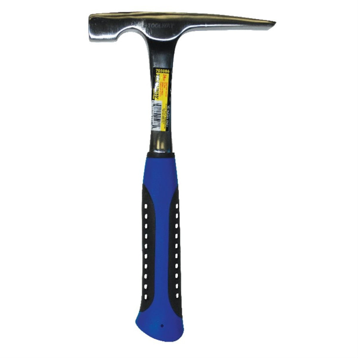 ToolTech All Steel Bricklayer Hammer with Comfortable Rubber Grip - Perfect for Masonry, Construction, and DIY Home Improvement Projects