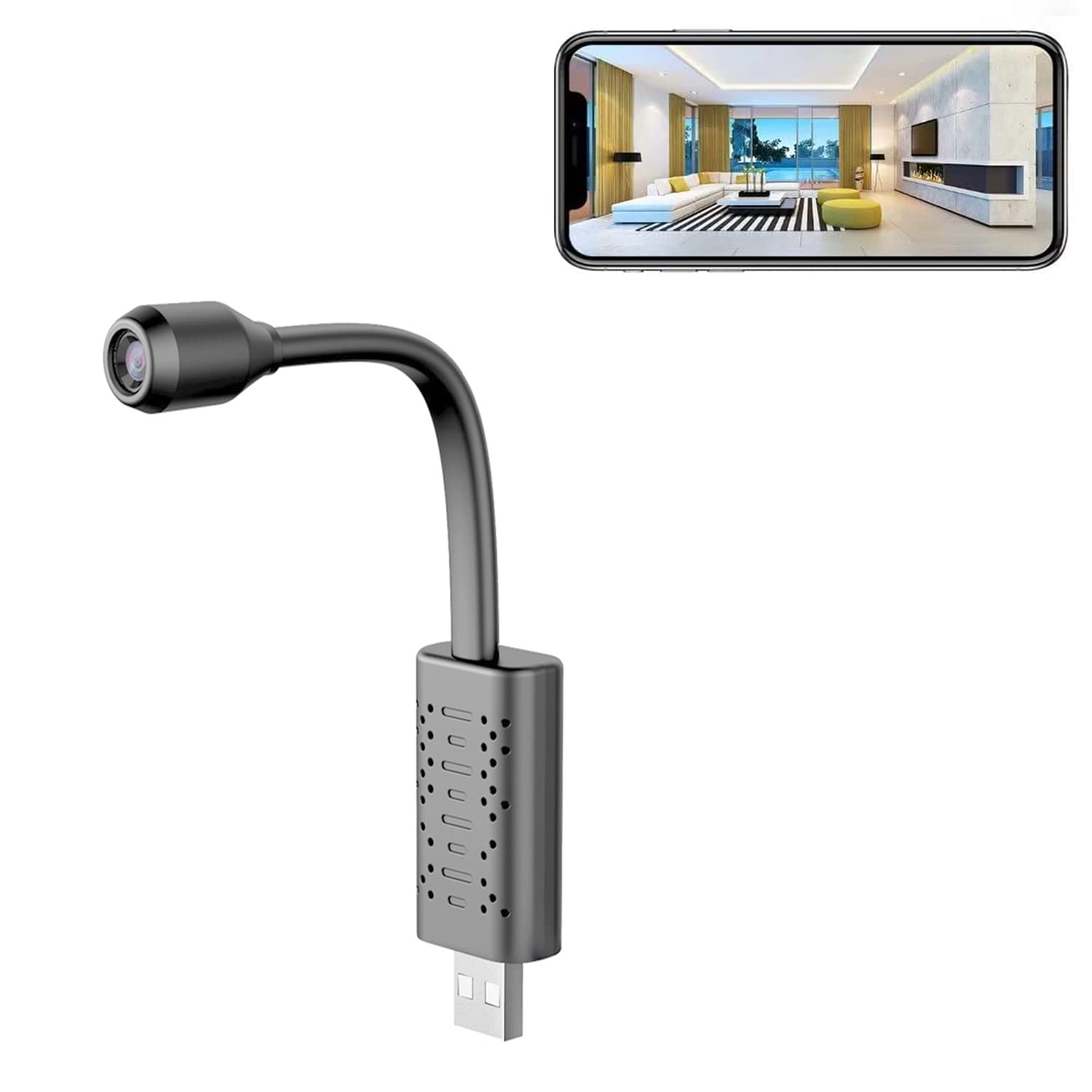 Rettru U21 Smallest IP Camera - Mini Security Camera with Full HD 1080P Video - Wireless Tiny Spy Camera for Home, Office & Baby Monitoring