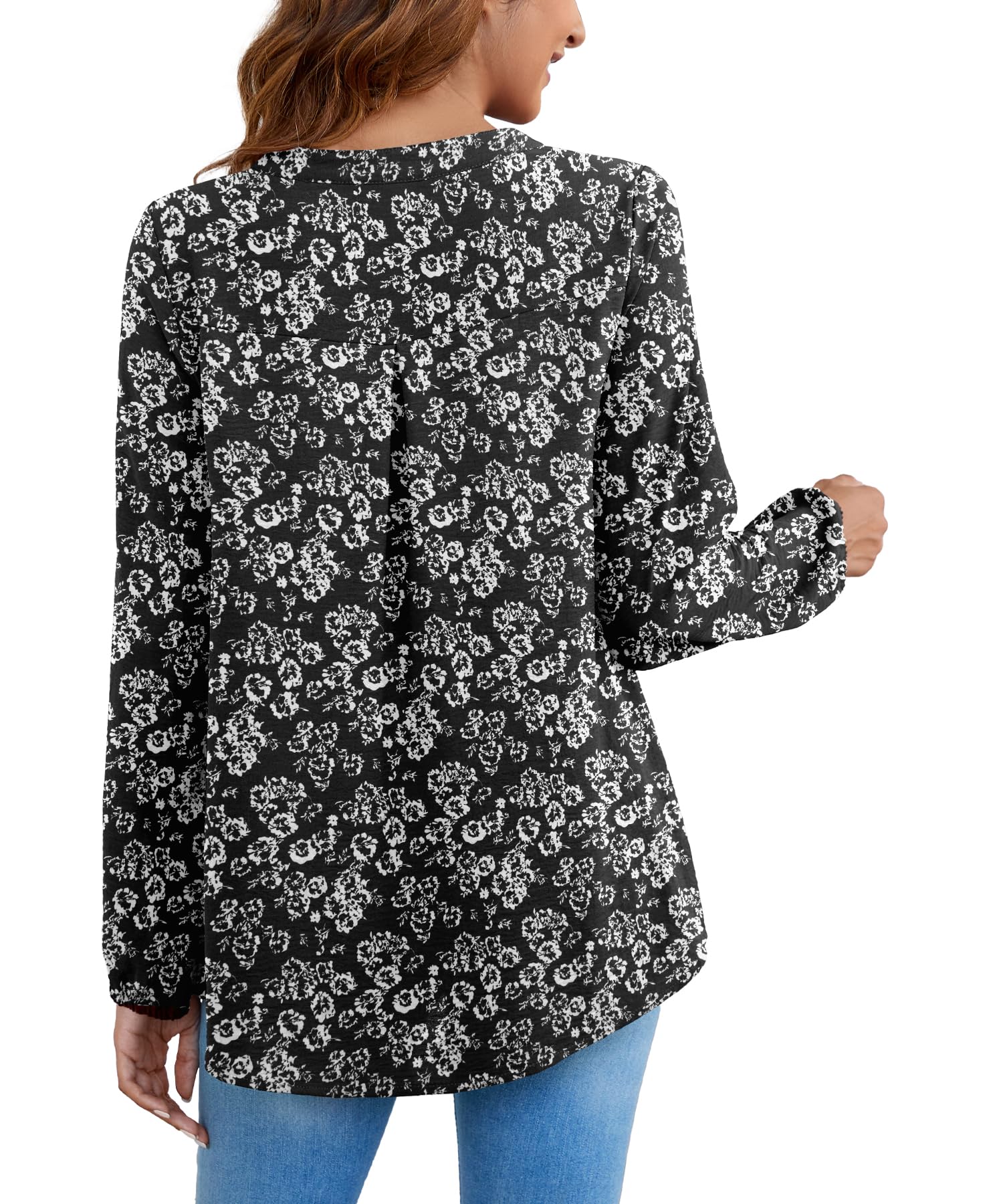 Women's V-Neck Long Sleeve Blouse - Business Casual Shirt Tops for Fall 2024 | Office Wear, Work Outfits & Professional Attire